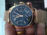 Knockoff Breitling Transocean Watch - Rose Gold Mesh Band Black Dial